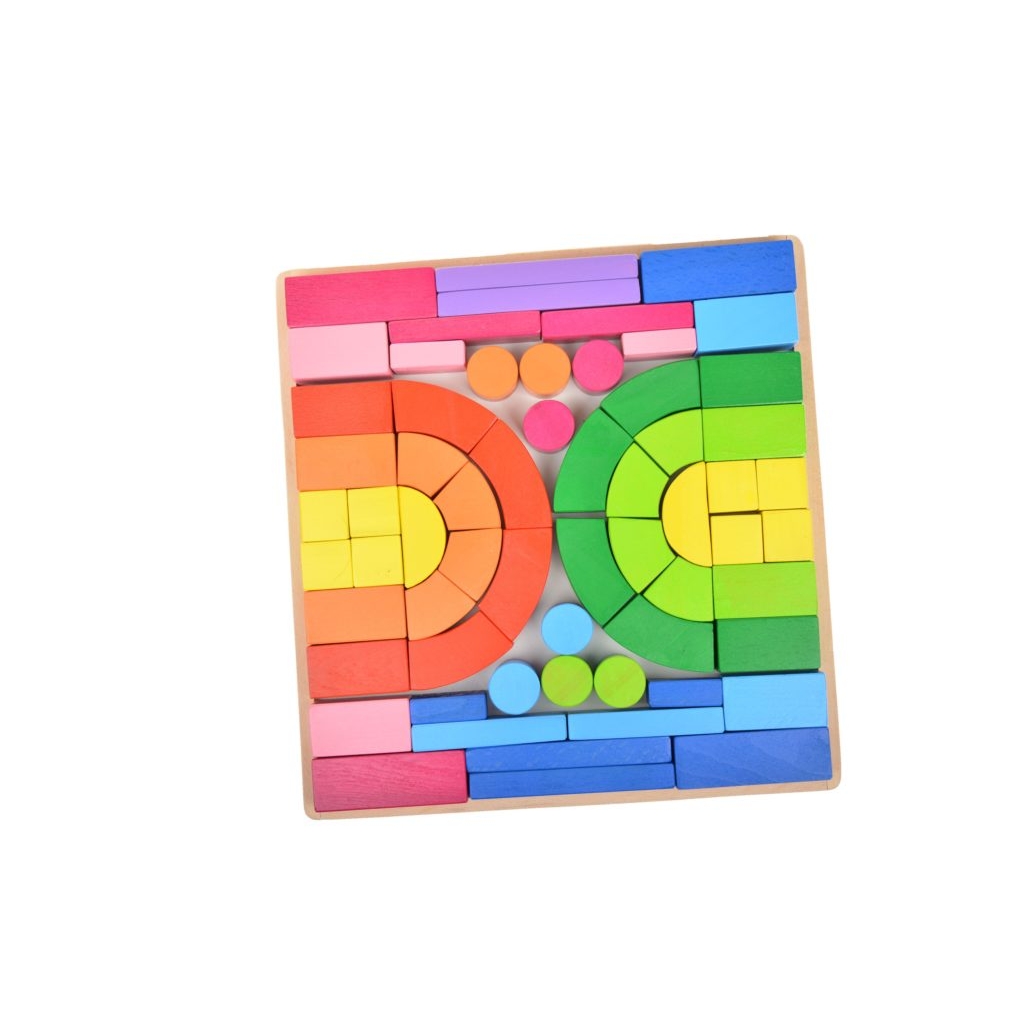 Geometric Colored Wooden Blocks (block Puzzle)