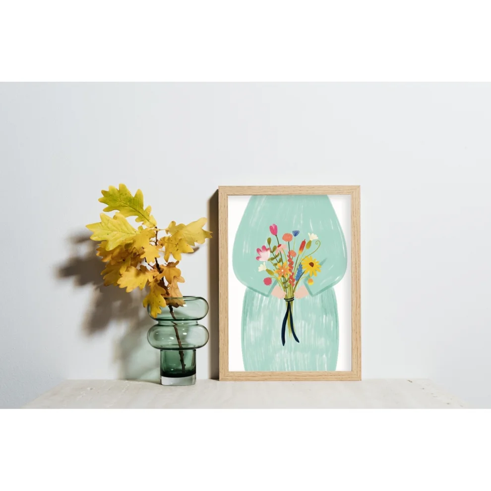 The Illustrationary - Colors Of Spring In Your Hands Art Print