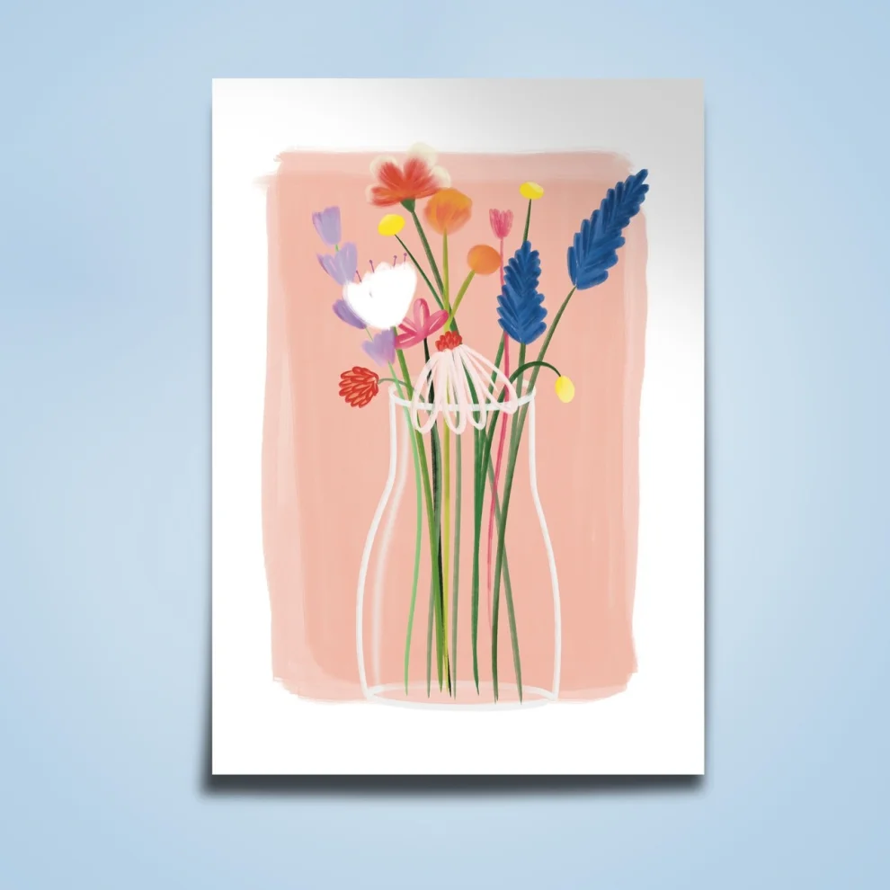 The Illustrationary - Flowers In Vase Art Print