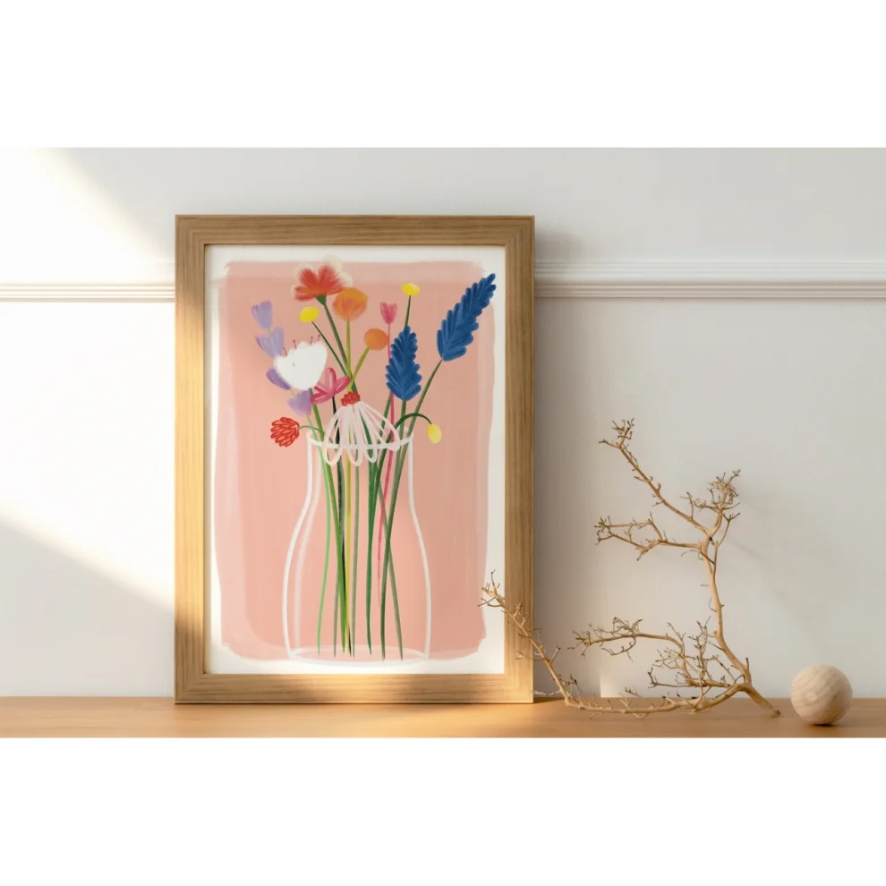 The Illustrationary - Flowers In Vase Art Print