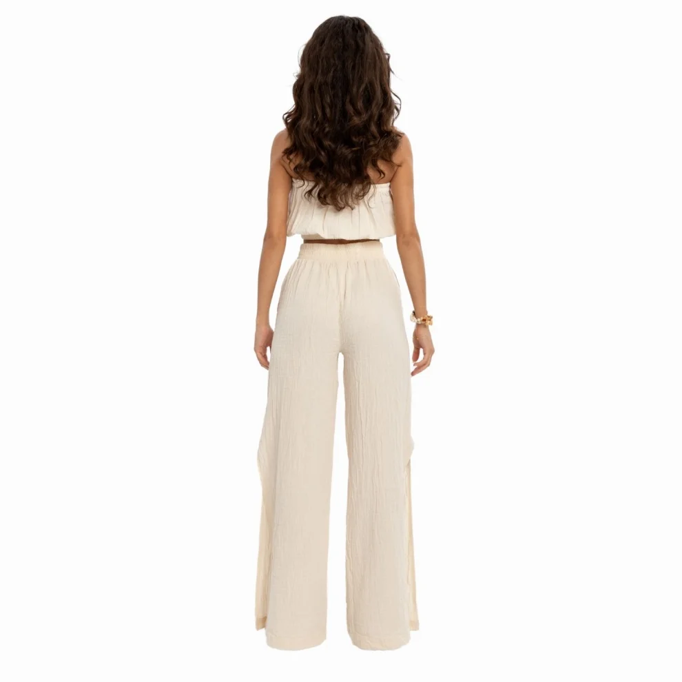 Husufi - Slitside Müslin Slit Pant