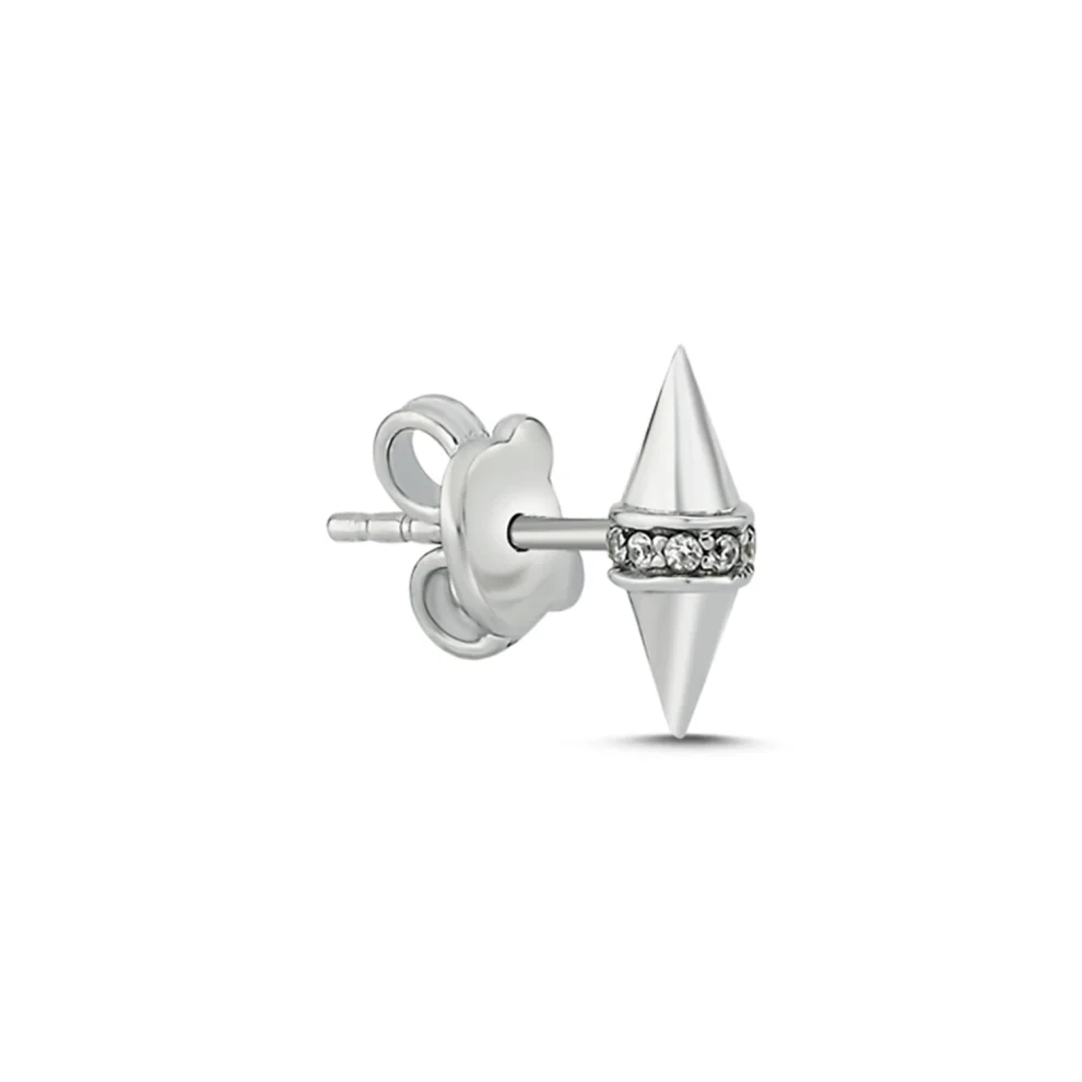 Mishka Jewelry - Rocket Bicone Silver Mono Earring