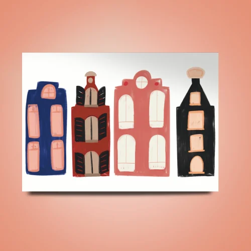 The Illustrationary - Amsterdam City Landscape Artprint