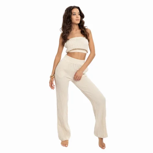 Husufi - Blaze Natural Crinkle Narrow Leg Pant