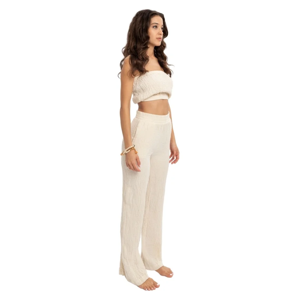 Husufi - Blaze Natural Crinkle Narrow Leg Pant