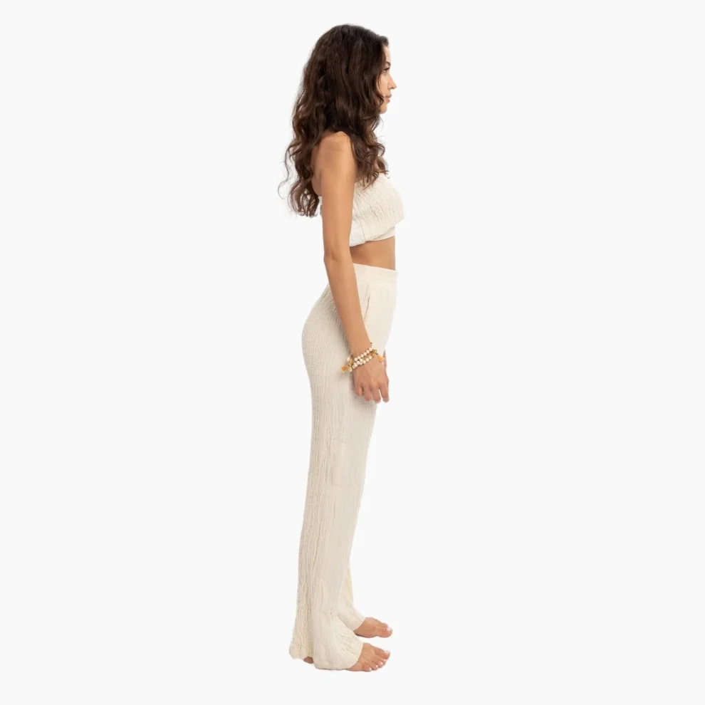 Husufi - Blaze Natural Crinkle Narrow Leg Pant