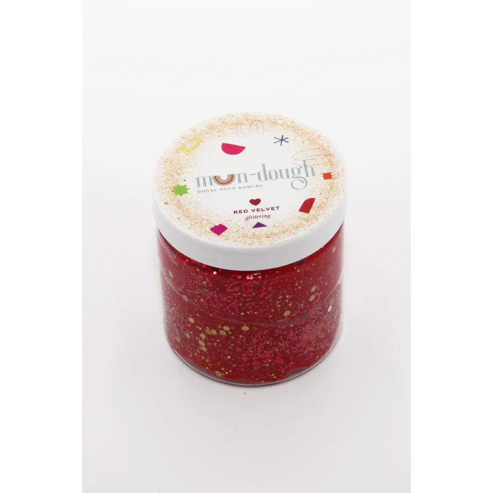 Mundough - Red Velvet Glittering Double Natural Playdough