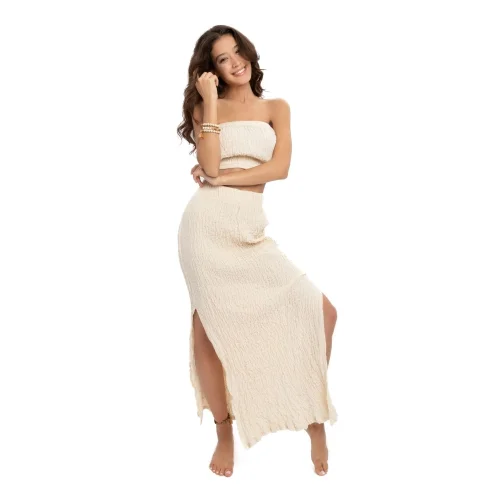 Husufi - Blaze Natural Crinkle Double Side Slit Skirt