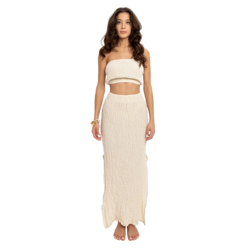 Husufi - Blaze Natural Crinkle Double Side Slit Skirt