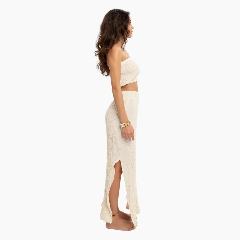 Husufi - Blaze Natural Crinkle Double Side Slit Skirt