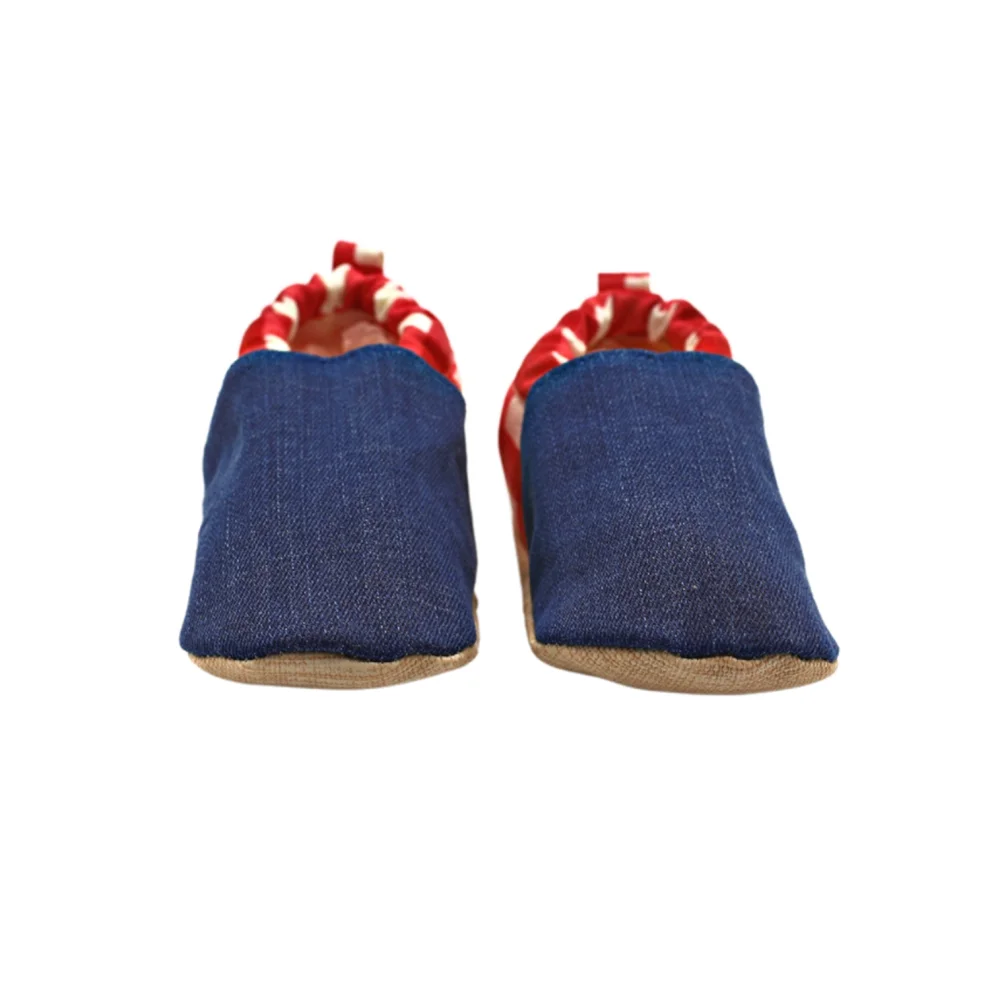 Morgedan - Baby Moccasins Denim Slippers Tartan