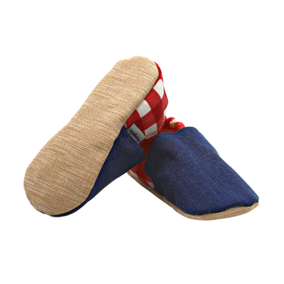 Morgedan - Baby Moccasins Denim Slippers Tartan