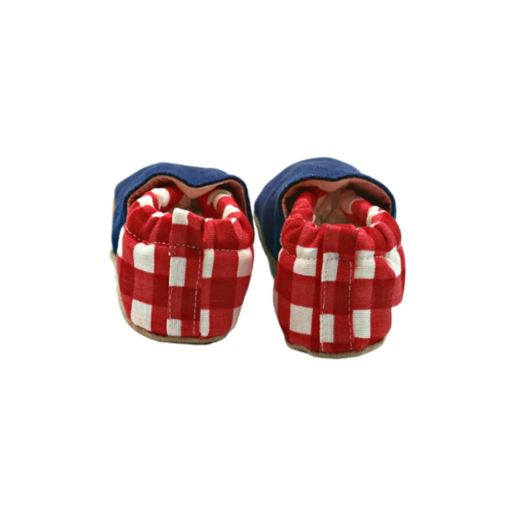 Morgedan - Baby Moccasins Denim Slippers Tartan