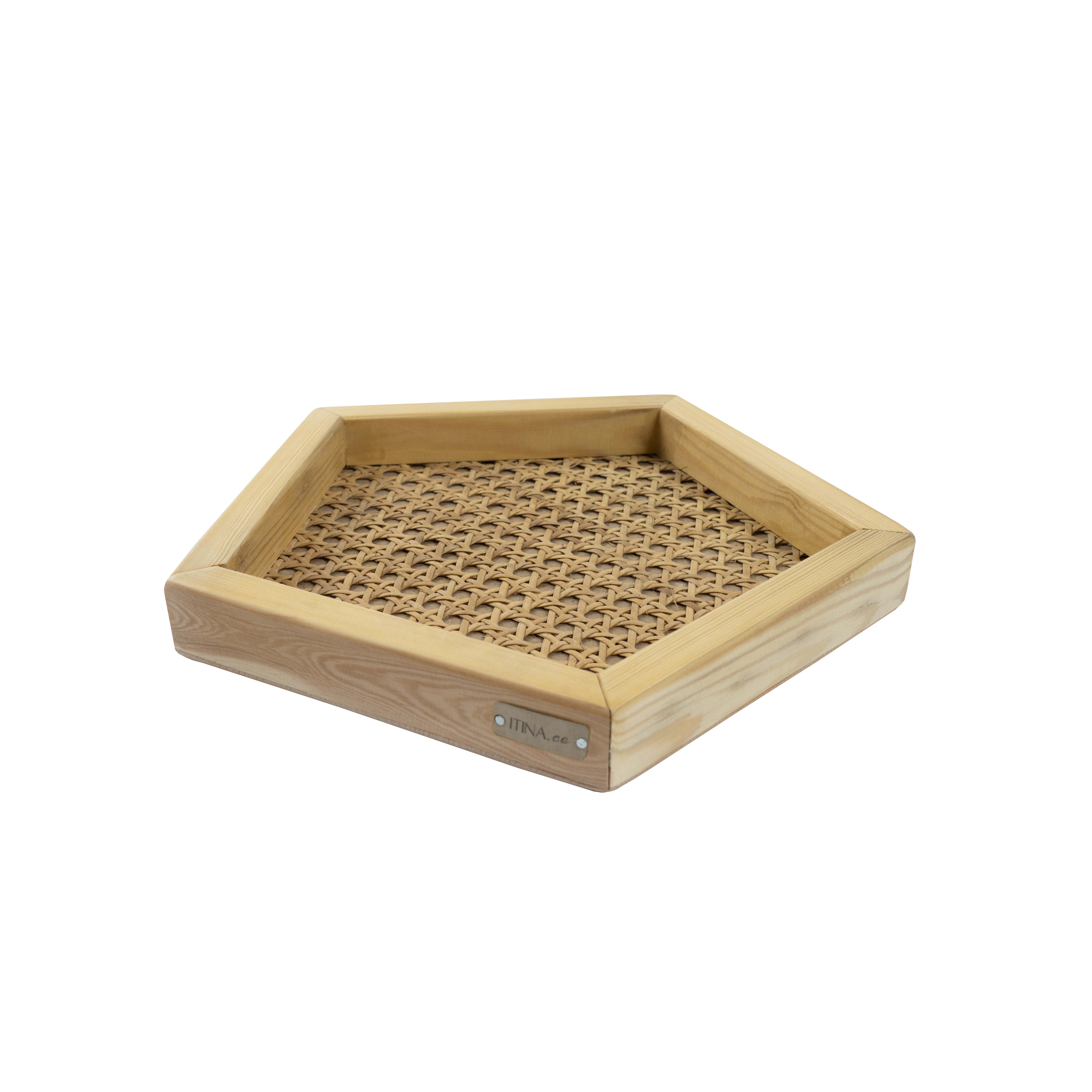 Pentagon Decorative Rattan Tray