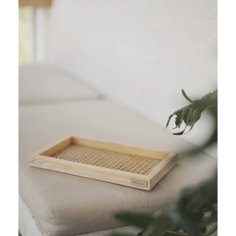 itina.co - Rectangular Decorative Rattan Tray