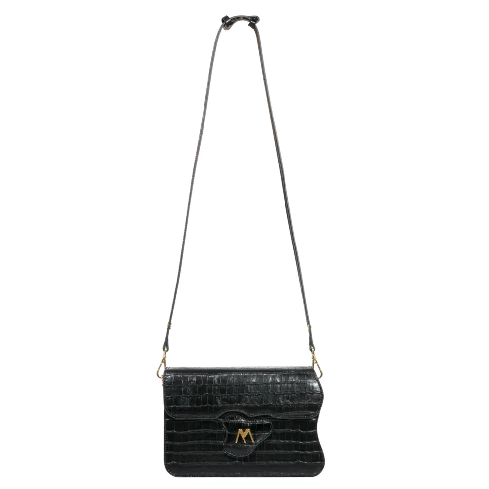 Mev's Atelier	 - Greta Croc Embossed Calf Leather Crossbody And Baguette Bag