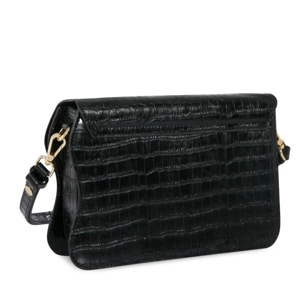 Mev's Atelier	 - Greta Croc Embossed Calf Leather Crossbody And Baguette Bag