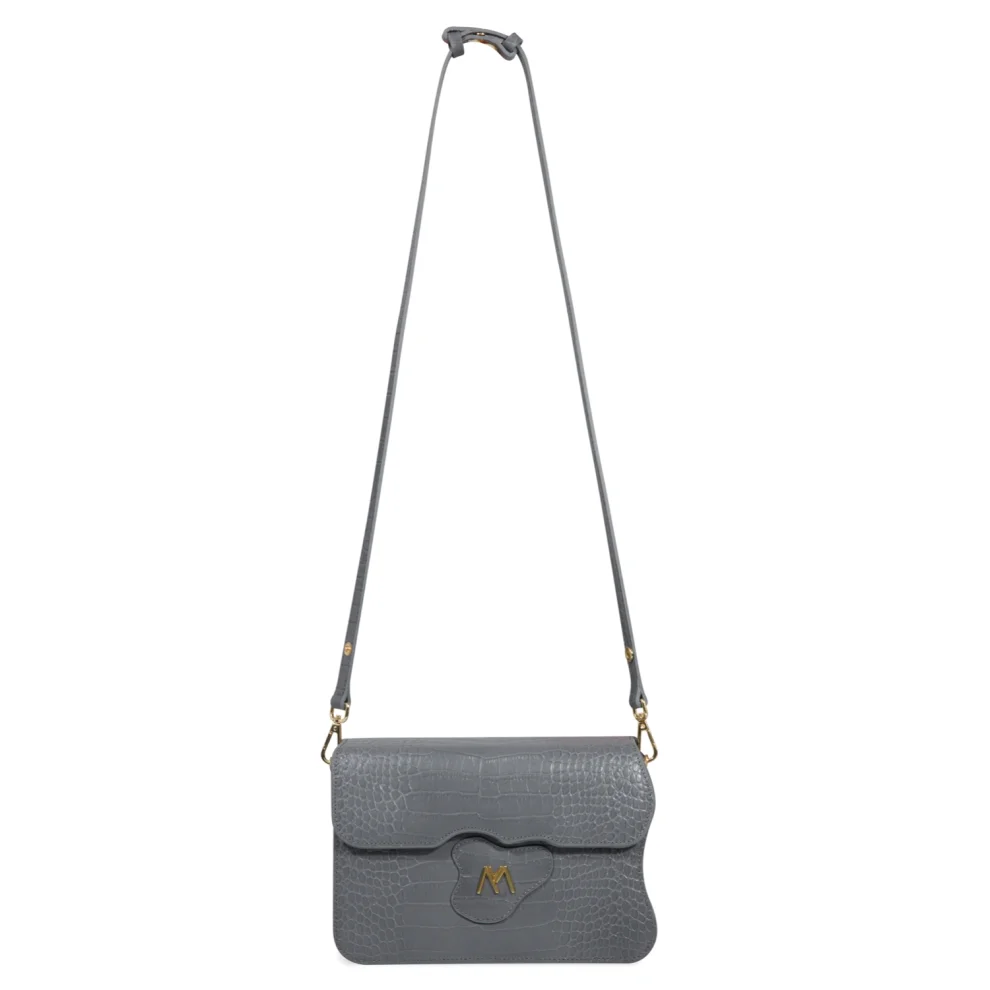 Mev's Atelier	 - Greta Croc Embossed Calf Leather Crossbody And Baguette Bag