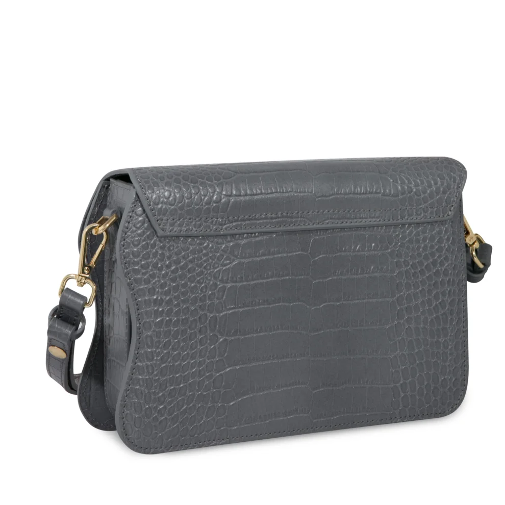 Mev's Atelier	 - Greta Croc Embossed Calf Leather Crossbody And Baguette Bag