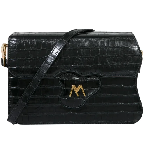 Mev's Atelier	 - Greta Croc Embossed Calf Leather Crossbody And Baguette Bag