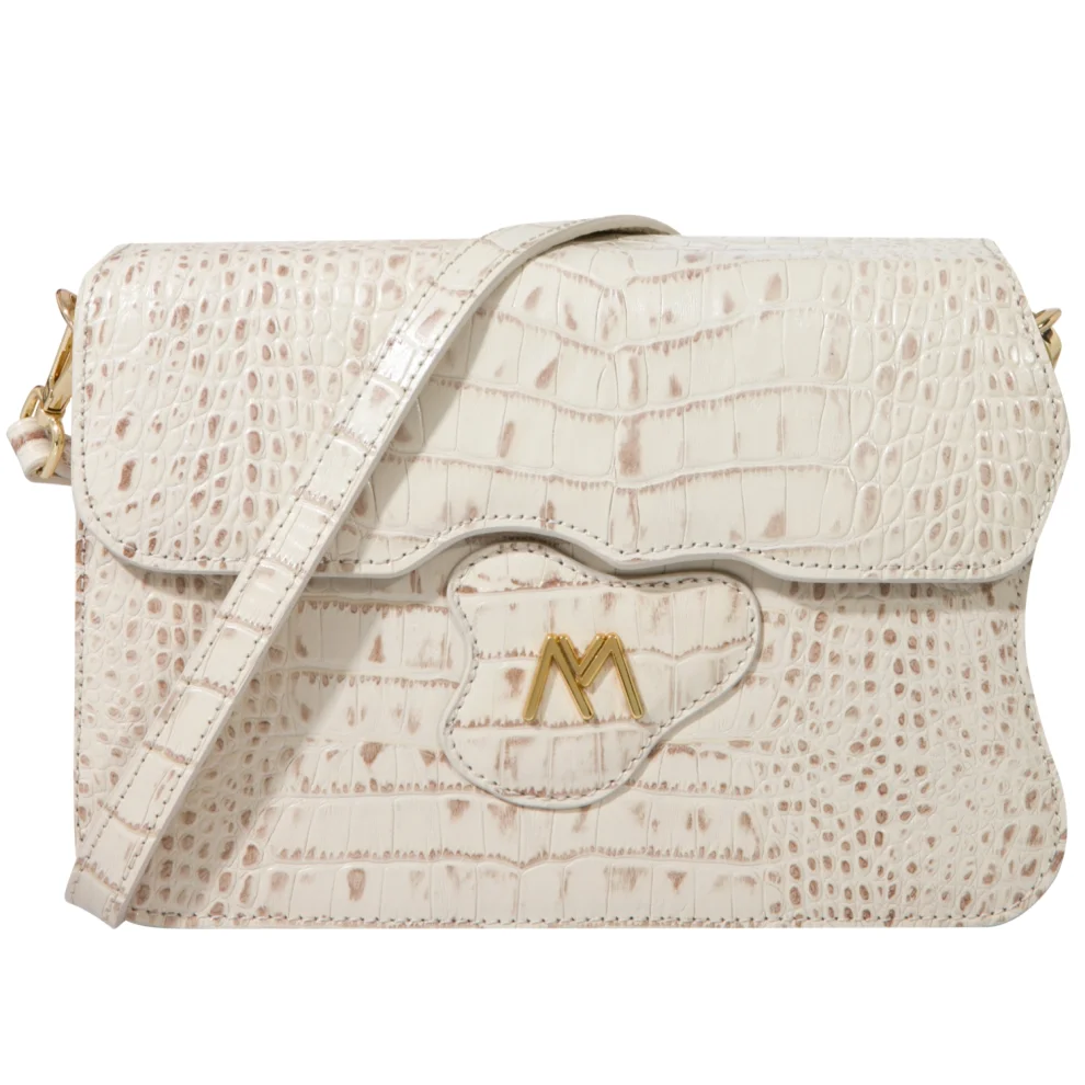 Mev's Atelier	 - Greta Croc Embossed Calf Leather Crossbody And Baguette Bag