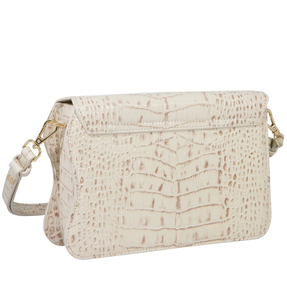 Mev's Atelier	 - Greta Croc Embossed Calf Leather Crossbody And Baguette Bag