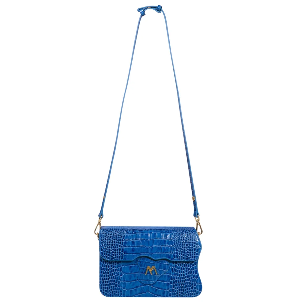 Mev's Atelier	 - Greta Croc Embossed Calf Leather Crossbody And Baguette Bag