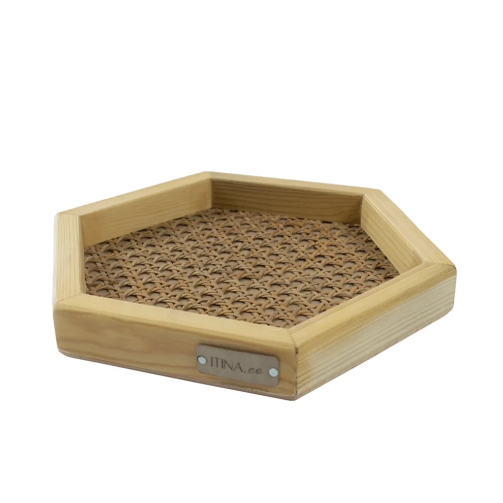 itina.co - Hexahonal Devorative Rattan Tray