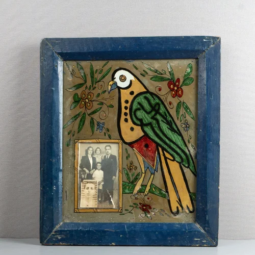 Gınni Dudu - Bird Painted Under Glass  Photo Frame