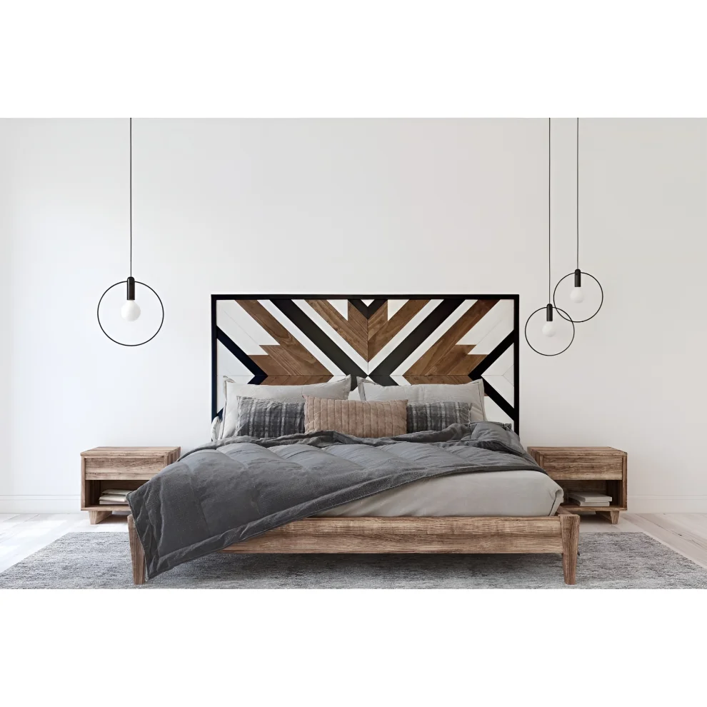 PostOtto - Bohemian Double Wooden Bed/ Platform Headboard