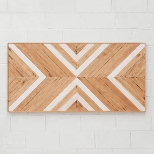 PostOtto - Geometric Double Wooden Bed/ Platform Headboard