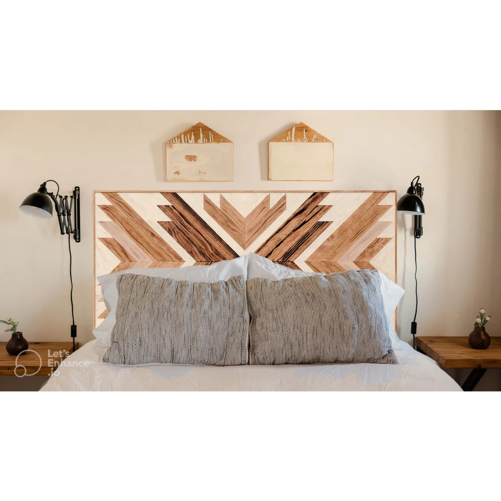 PostOtto - Mozaic Double Wooden Bed/ Platform Headboard