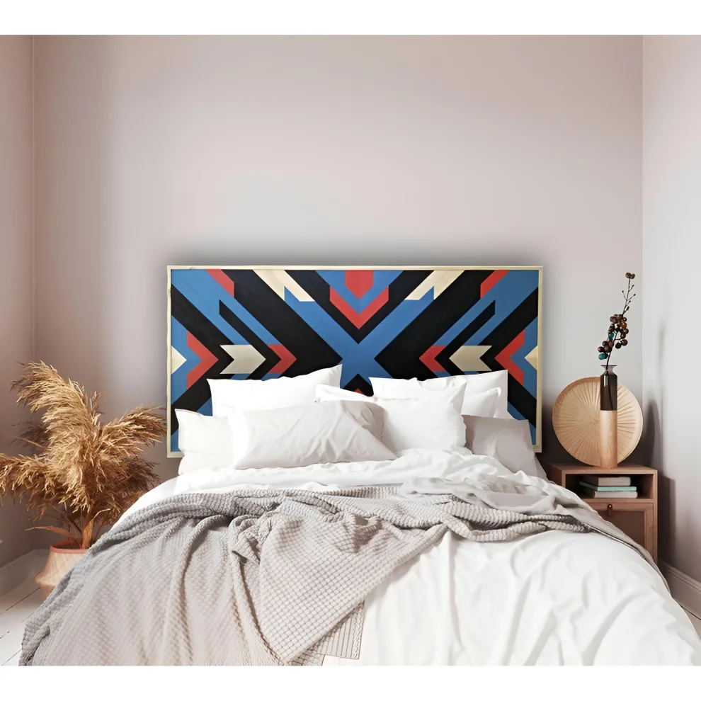 PostOtto - Colorful Double Wooden Bed/ Platform Headboard
