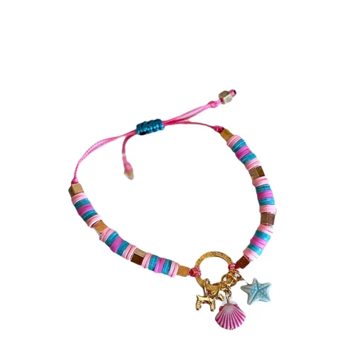 Daisy Lazy Creations - Deniz Kabukları Ve Köpek Charmlı Barbie Bileklik