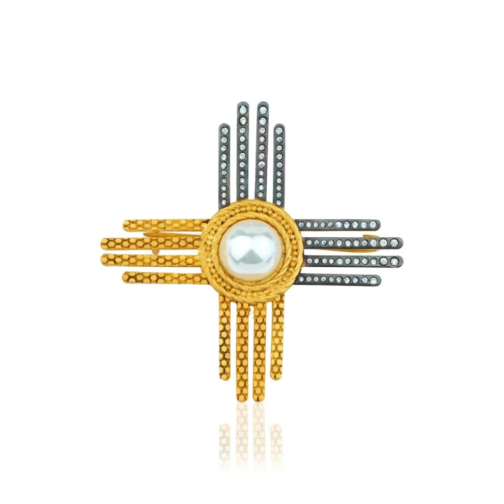 Mesele - The Matter Of The Sun In Natives American - Zia ( Harmony) Brooch