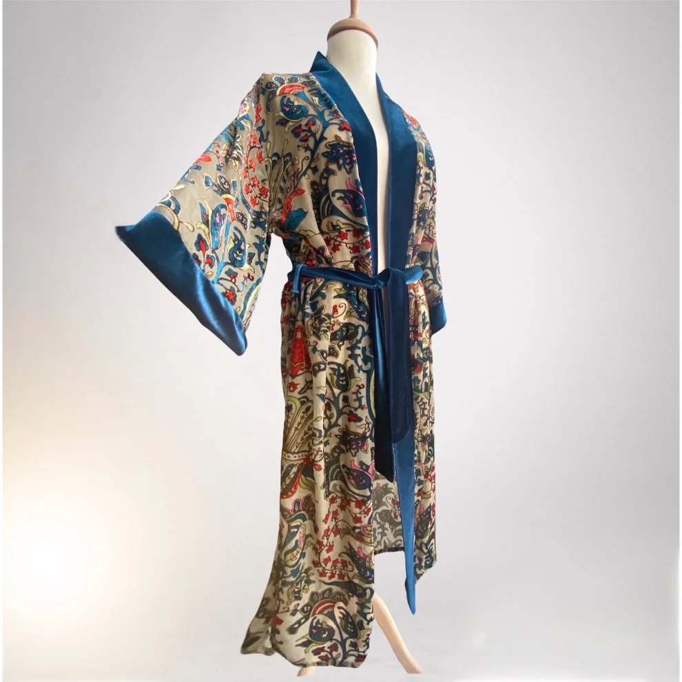 Postbohem - Kadife Azul Kimono