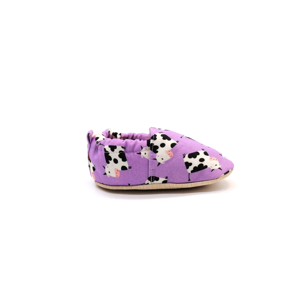 Morgedan - Purple Cow 100% Cotton Non-slip Baby Moccasins