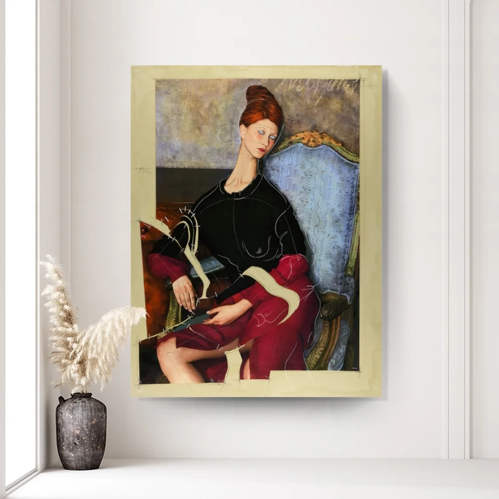 Lovinart - Women Ill ( After Modigliani) By Efren Isaza Print