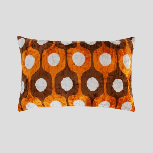 La Casa Antica - Rectangle Silk Velvet Ikat Pillow - Vll