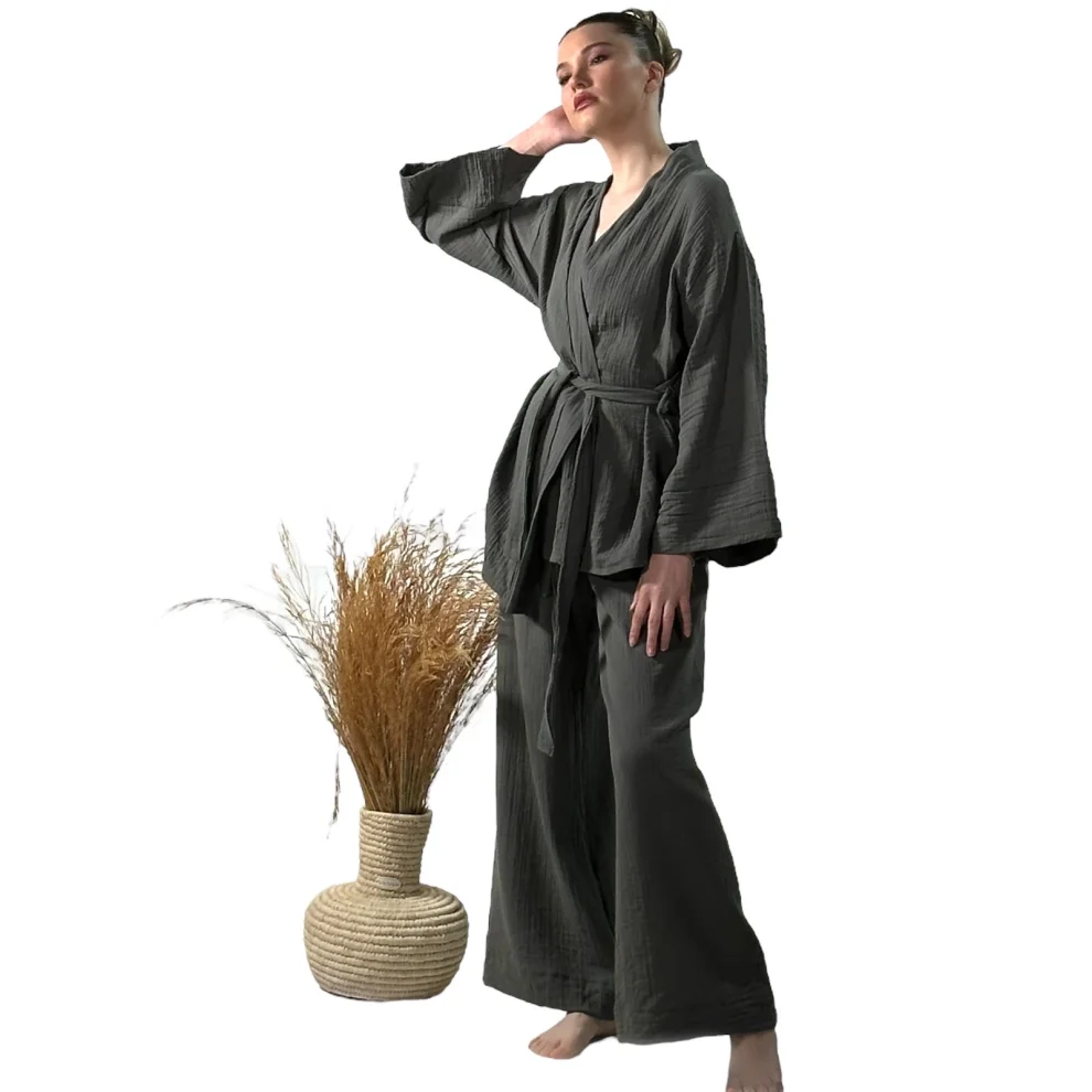 Postbohem - Muslin Kimono Pants Set