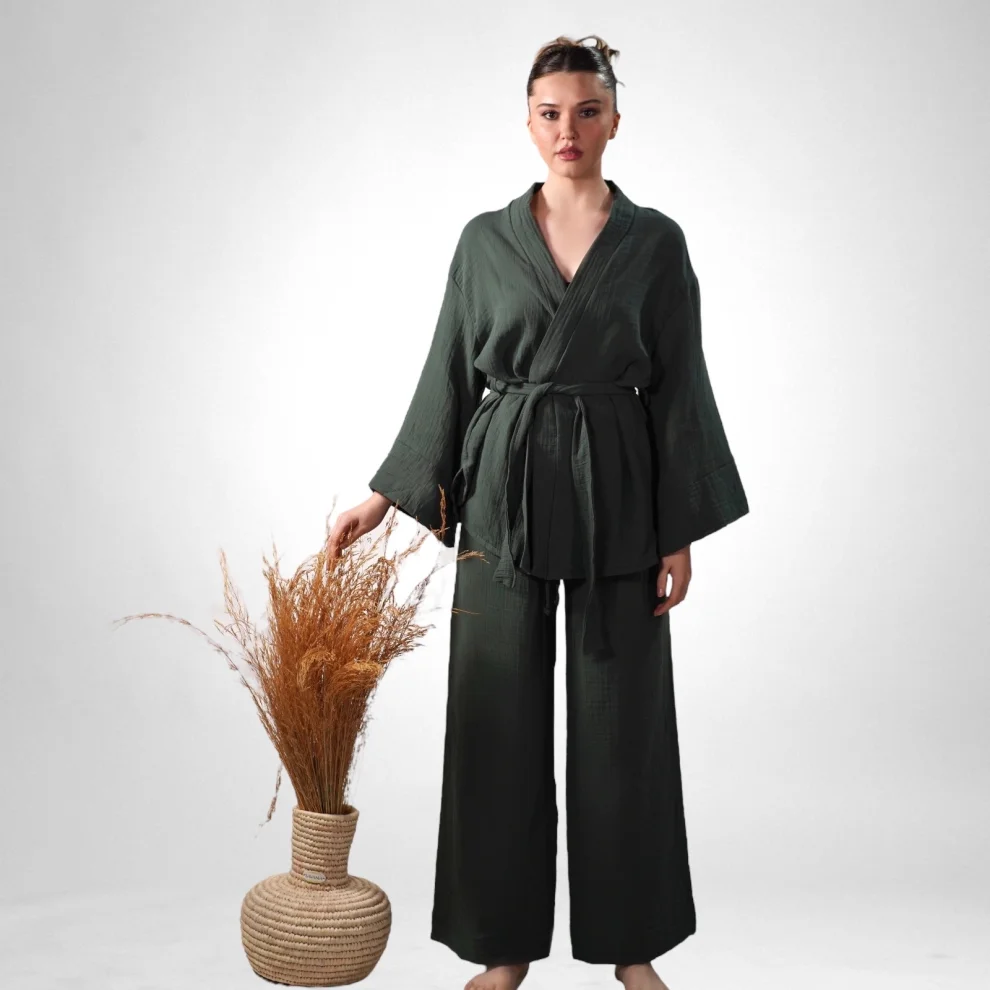 Postbohem - Muslin Kimono Pants Set