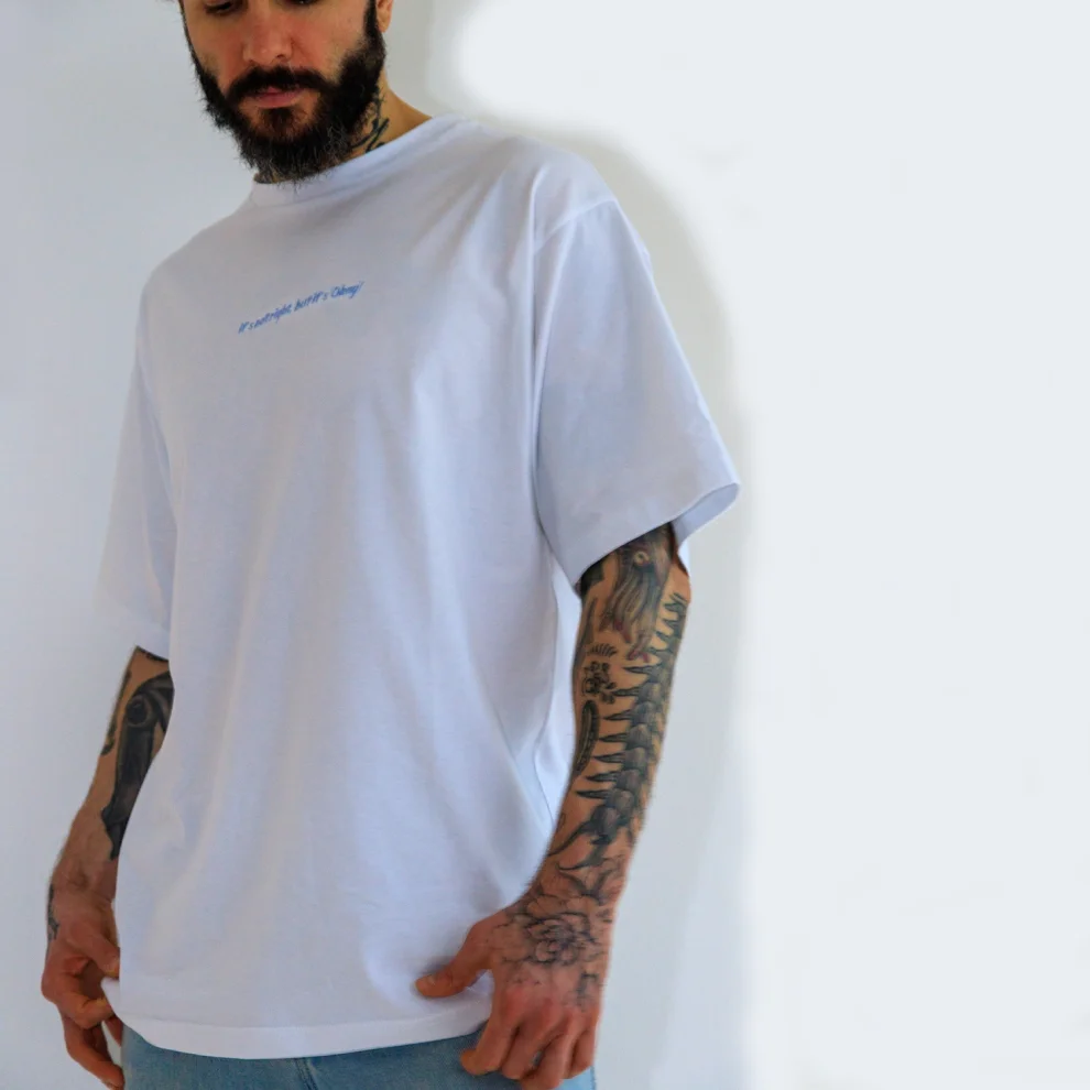 Ramme - Quote It's Not Right But It's Okay Nakışlı Oversize T-shirt