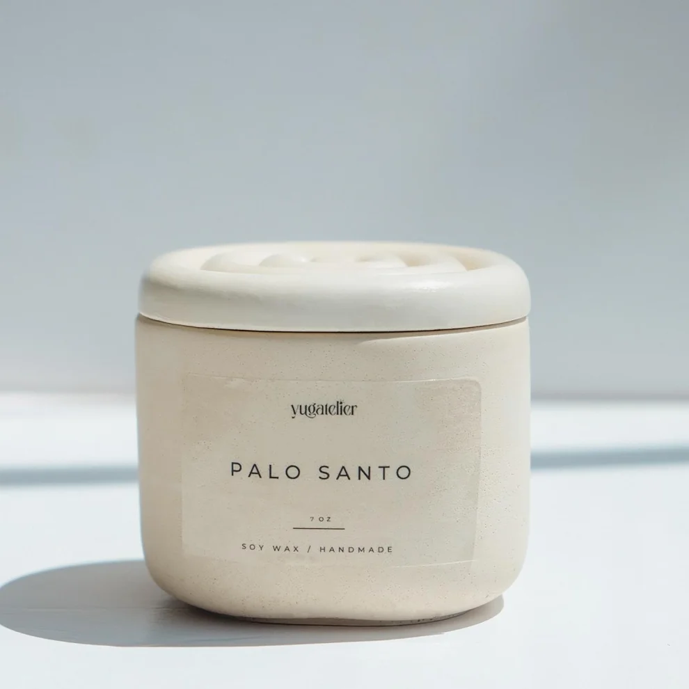 Yugatelier - Palo Santo Concrete Jar Wood Wick Soy Candle