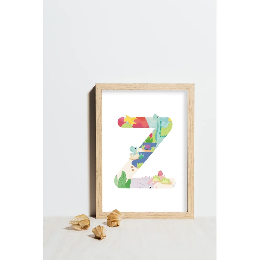 The Illustrationary - Dinosaur Initial Art Print