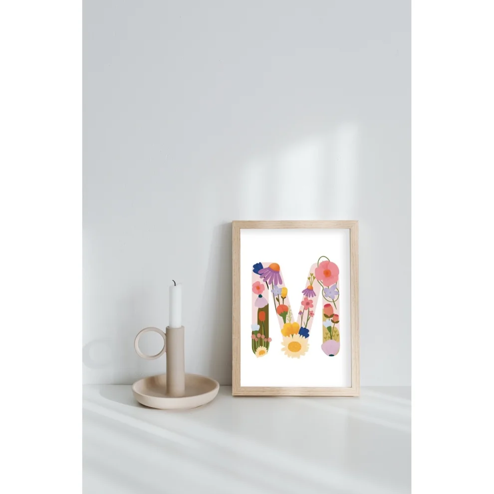 The Illustrationary - Flower Initial Art Print