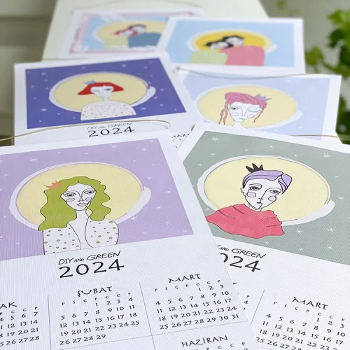 Diy and Green - Canvas Calendar Turkish - 1