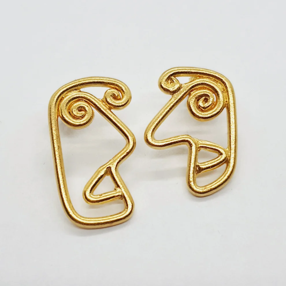 Atölye Lup - Gold Plated Chat Earrings