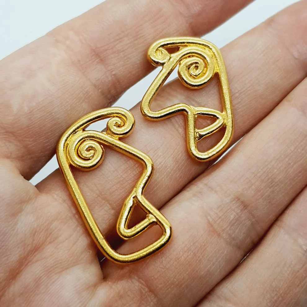 Atölye Lup - Gold Plated Chat Earrings