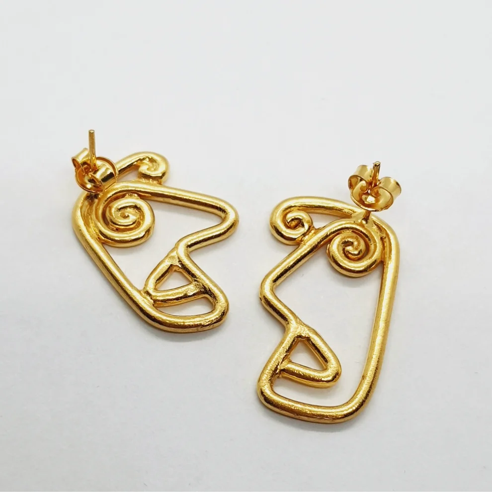 Atölye Lup - Gold Plated Chat Earrings