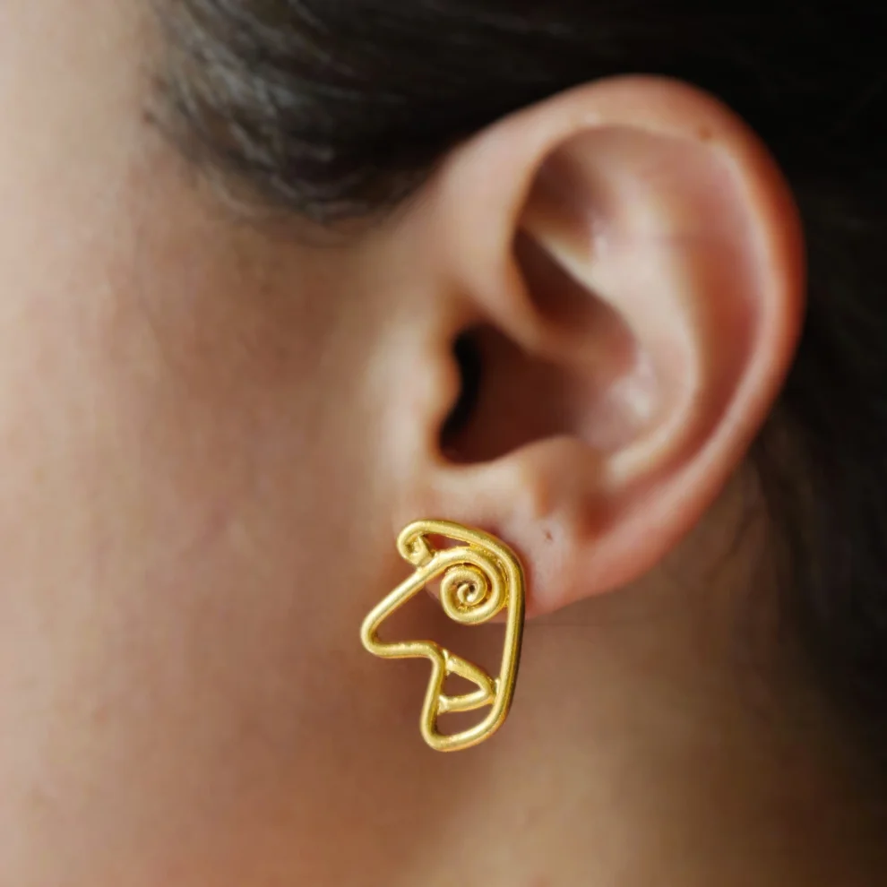 Atölye Lup - Gold Plated Chat Earrings